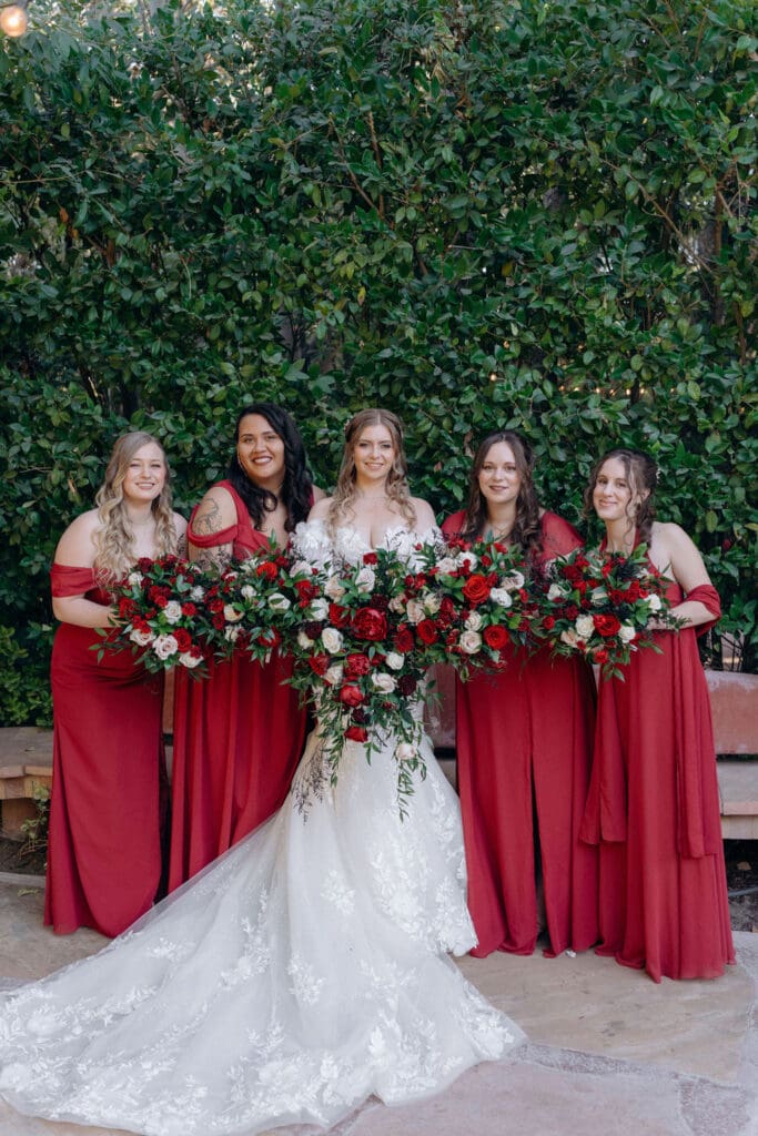 Wedding glam followed by wedding party photos.