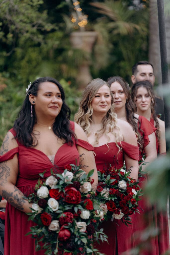 SoCal wedding with professional wedding glam for the bridal party.