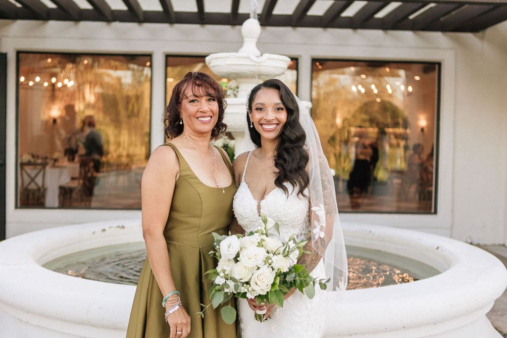 Mother of the bride and bride wedding glam and portraits 